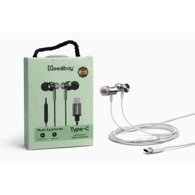 Needibay Type-C Music Earphones with High-Resolution Sound and Microphone