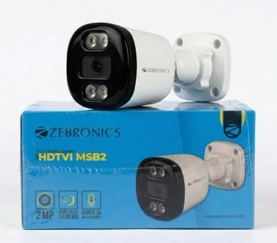 ZEBRONICS 2MP Color View Bullet Camera, Full HD Security Camera with Built-in Mic