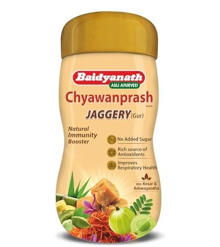 Baidyanath Jaggery Gur Chyawanprash - 900gm | Ayurvedic Chyawanprash with Amla & Giloy | Natural Gur Sweetened | Daily Energy, Strength & Immunity Support