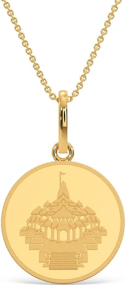 Kalyan Jewellers 24K (999) Purity Ayodhya Gold Coin Pendant 2 Gms