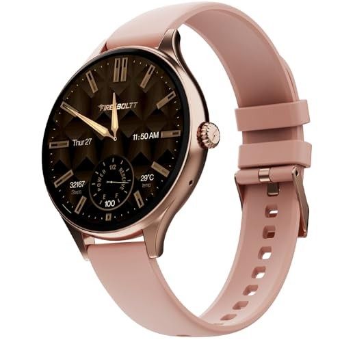 Fire-Boltt Phoenix Air Smart Watch 1.26” Round Display, Bluetooth Calling, Smartwatch with Silicone & Mesh Steel Straps Petal Pink