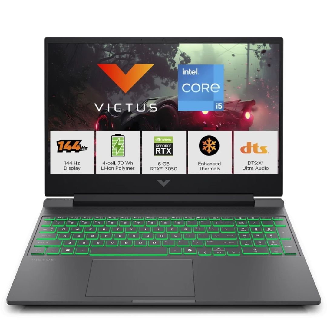 HP Victus Intel Core i5 13th Gen 13420 H (16 GB/512 GB SSD/Windows 11 Home/6 GB Graphics/NVIDIA GeForce RTX 3050) 15-fa2196tx/15-fa2197TX Gaming Laptop (15.6 Inch, Blue, With MS Office