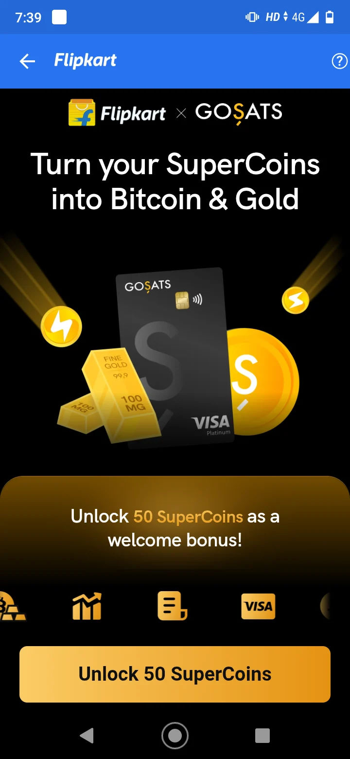 Free 50 supercoin for signup GoSats x Flipkart