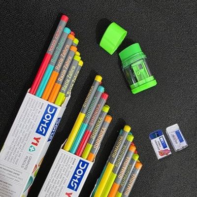 Personalized Name Engraved HB Pencils for Kids with Free Eraser & Sharpener