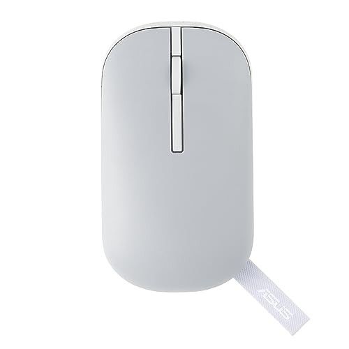 ASUS Marshmallow MD100 Wireless Bluetooth Mouse with Dual Mode (Bluetooth 5.0 & 2.4GHz), Silent Clicks, Adjustable 800/1000/1600 DPI, Multi-Device, Ergonomic Design, Grey, 1-Year Warranty