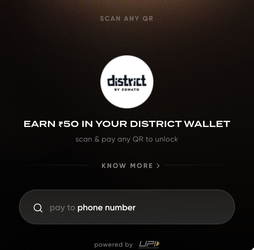 CRED: Free ₹50 in district wallet