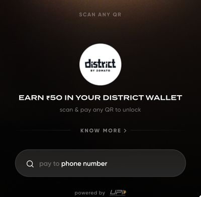 CRED: Free ₹50 in district wallet