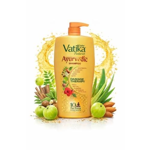 Dabur Vatika Ayurvedic Shampoo - 1 L | For Strong & Healthy Hair | No Parabens | For All Hair Types | Power of Dus Poshan for 10 Hair Problems