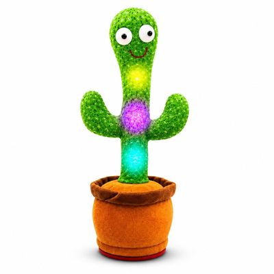 Dancing Cactus Toy for Kids 6 Months-5 Yrs | Educational Talking Cactus with Music, Voice Repeater & LED Lights | USB Rechargeable, Interactive Tree Toy for Kids | Non- Toxic & Durable