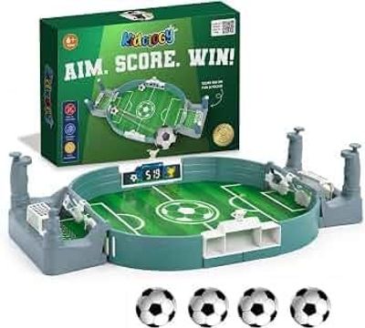 Kidology Football Table Interactive Game for Kids | Indoor Mini Football Board Game 2 Players | Portable Table Football Soccer Game Set with Balls, Goals & Controllers | Fun Sports Toy & Gift for Kids