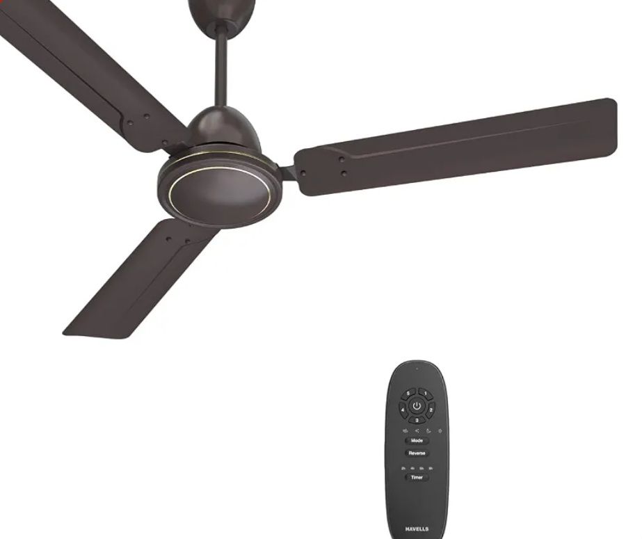 Havells 1200mm Ambrose DX BLDC Motor Ceiling Fan for Home | Remote Controlled, High Air Delivery Fan | 5 Star Rated, Upto 60% Energy Saving| Power: 380 RPM| 2 Year Warranty | (Pack of 1, Brown) (890off using coupon)