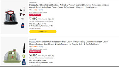BISSELL SpotClean ProHeat Portable Wet & Dry Vacuum Cleaner | Heatwave Technology Spot Cleaner for Carpets, Sofas & Car Interiors