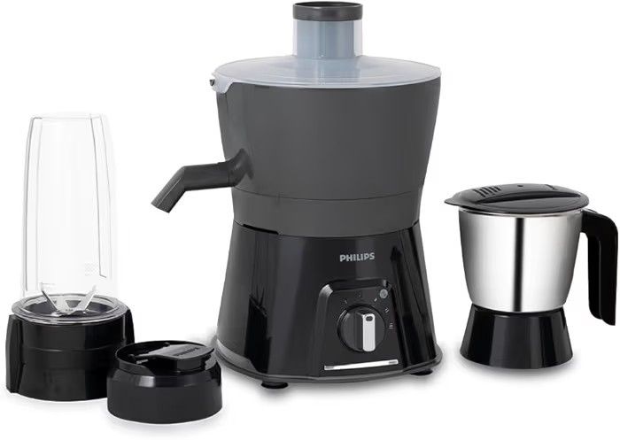 Philips HL7579/00 600 Watt Turbo Juicer Mixer Grinder with 3 Jars -Blend and Carry, Nutri Juicer Jar, Multi Purpose jar