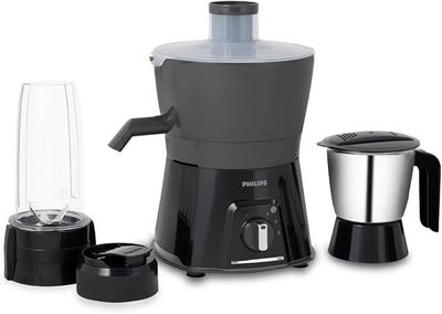 Philips HL7579/00 600 Watt Turbo Juicer Mixer Grinder with 3 Jars -Blend and Carry, Nutri Juicer Jar, Multi Purpose jar