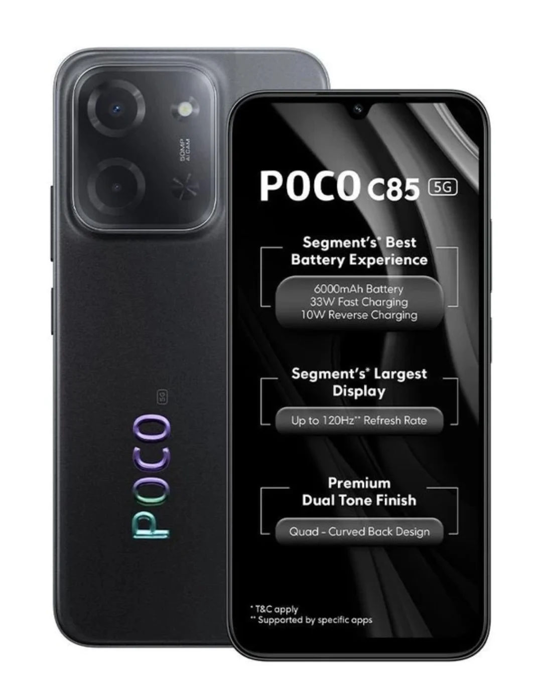 POCO C85 5G (Power Black, 128 GB) (4 GB RAM)