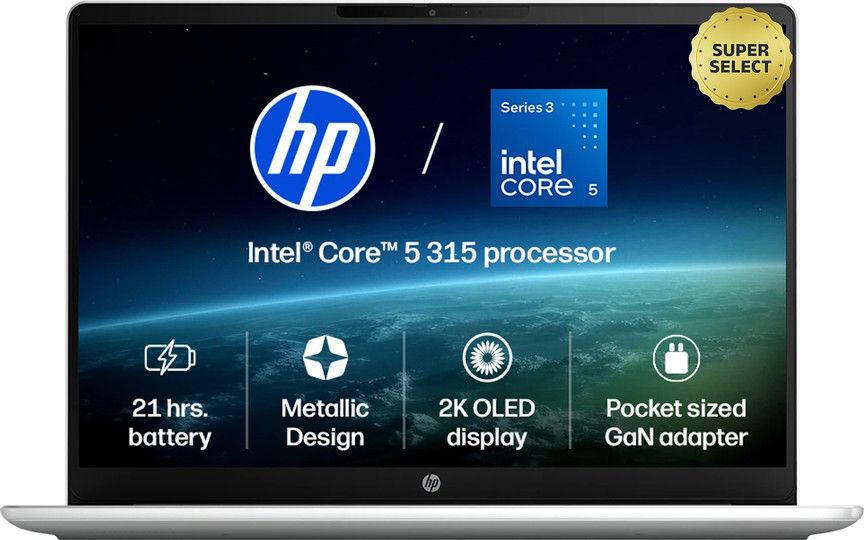 HP Omnibook 3 Next Gen AI PC, 2K OLED Intel Core 5 Series 3 315 - (12 GB/512 GB SSD/Windows 11 Home) 14-ht0242TU Laptop