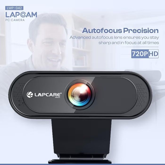 LAPCARE Lapcam HD 720P Webcam with Noise Isolated Microphone