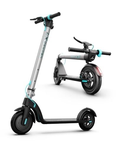 UBOARD X7 Electric Scooter: Max Speed 25 Km/H, Range 25 Km, 3 Speed Modes, 3-Hour Fast Charging, Fold-N-Carry Design, LED & Disc Brake, Lightweight, 125 Kg Capacity, Silver, Adult