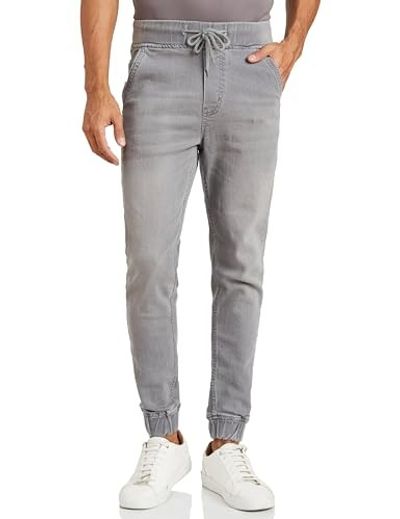 Amazon Brand - Symbol Men's Cotton Rich Stretchable Jogger Jeans | Casual Denim Relaxed Fit