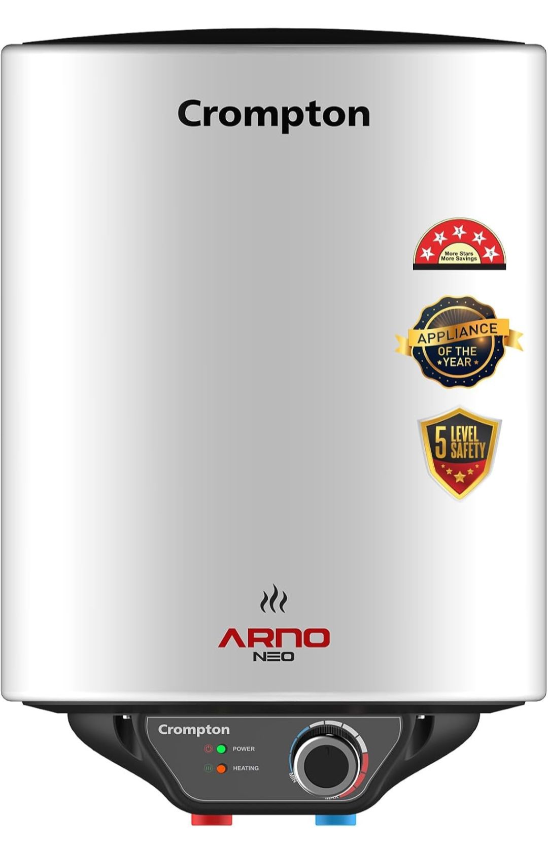 Crompton Arno Neo 15-L 5 Star Rated Storage Water Heater (Geyser) with Advanced 3 Level Safety, National Energy Conservation Award Winner 2023