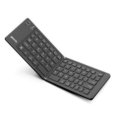 Geonix Neo Fold 11, Foldable Wireless Keyboard | BT 5.0 Version | Rechargeable | 1 Year Warranty | 100+ Working Hours, Li-Polymer Battery (Black)