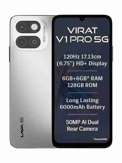 LAVA Virat V1 Pro 5G (128 GB) (6 GB RAM). T8200 | Octa Core Processor | 6000 mAh Battery | 50MP Rear Camera