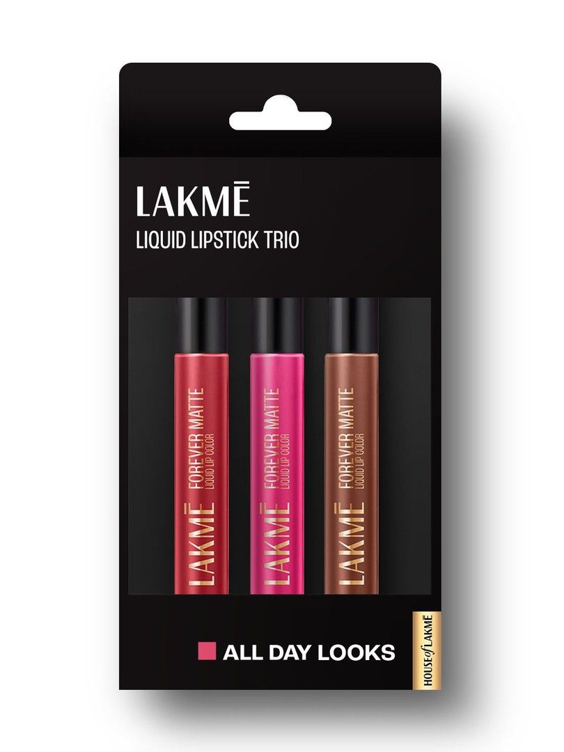 Buy Lakme Forever Matte Long Stay Light Weight Liquid Lipstick Trio 16.8ml All Day Looks - Lipstick for Women 33942195 | Myntra