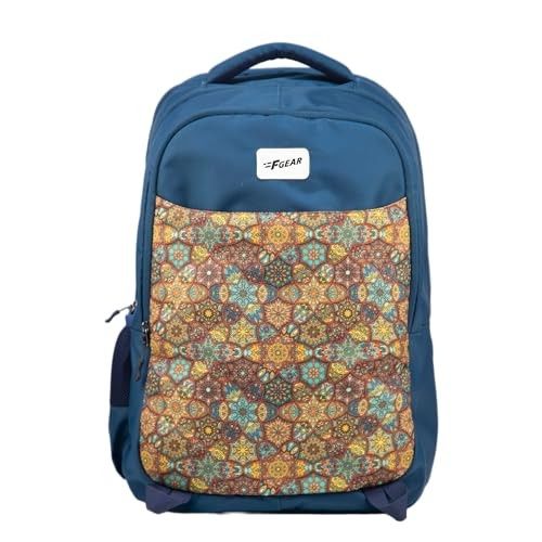 F Gear Ryto Black 35L School Backpack with 3 Spacious Compartments