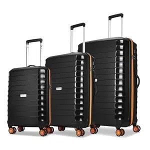 Aristocrat Altitude Set of 3 (Cabin+Medium+Large) Trolley Bags, Black