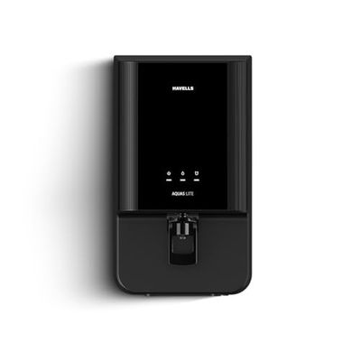 Havells Aquas Lite Water Purifier, UV + UF Purification, 4-stages, 7L Storage, Black