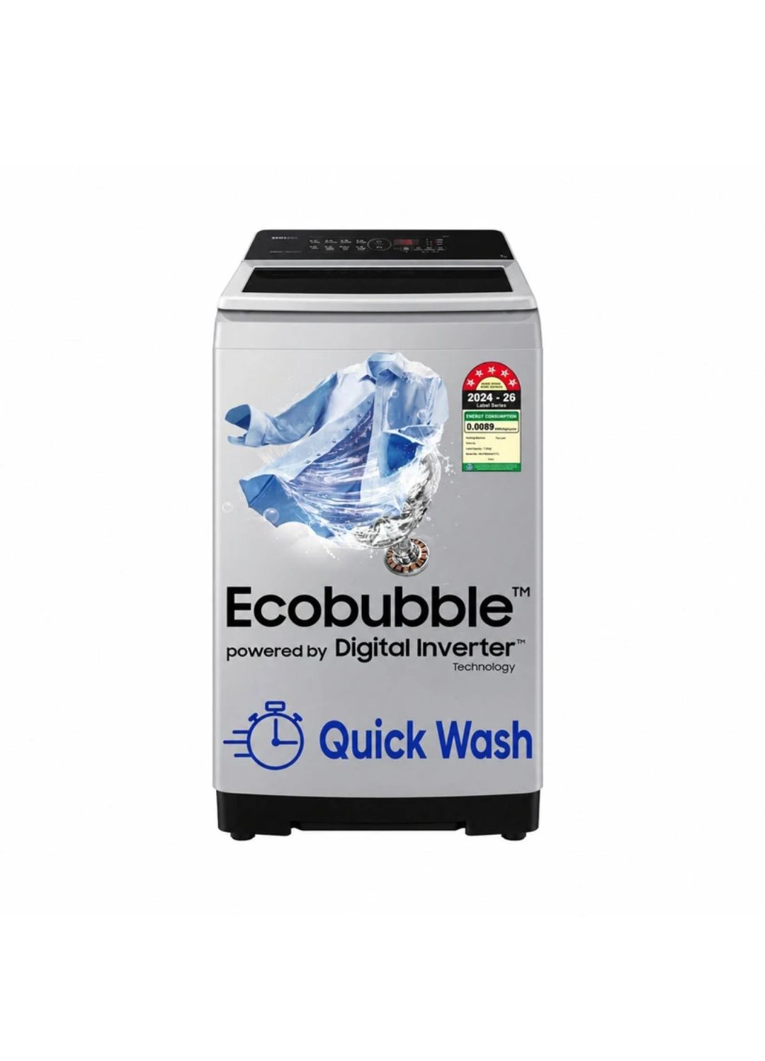 Samsung 7 kg 5 Star, Ecobubble, Soft Closing Door, Digital Inverter Fully Automatic Top Load Grey (WA70BG4441YYTL)