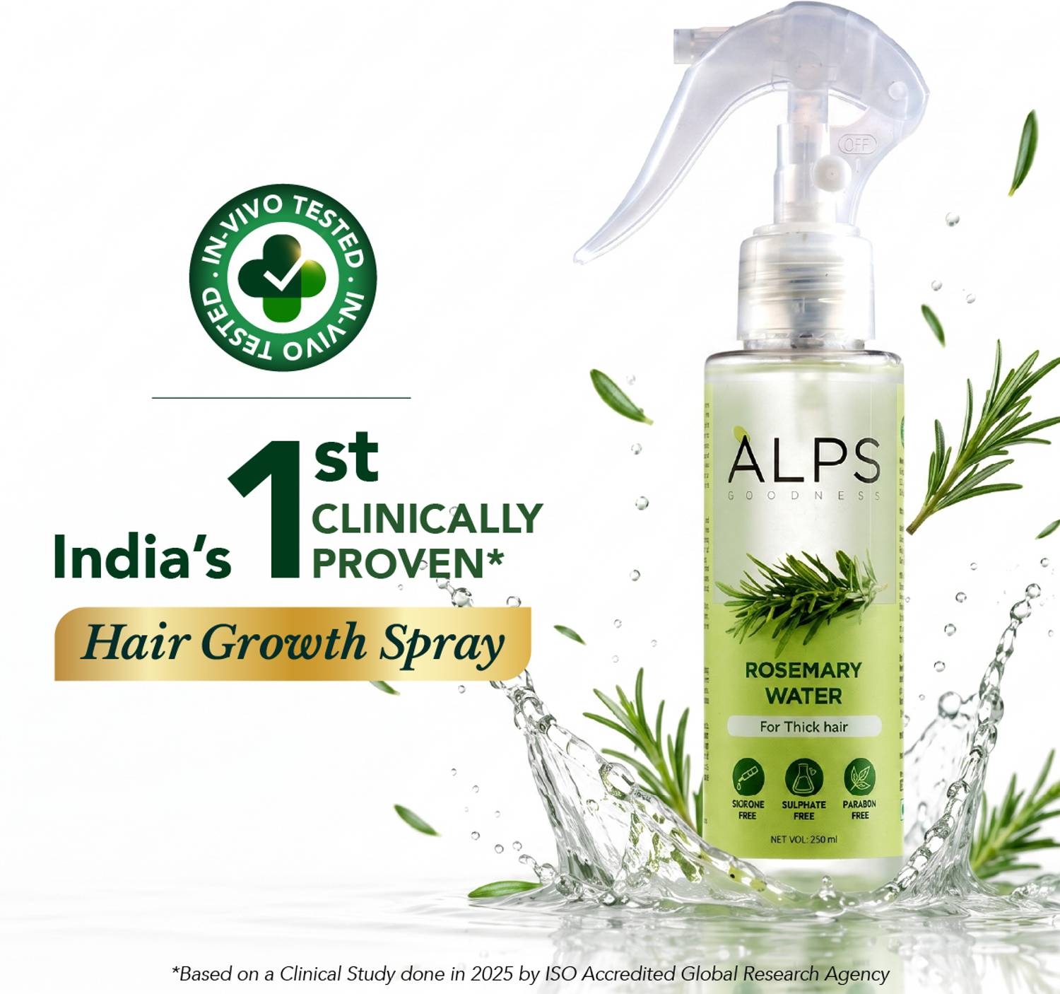 Alps Goodness Rosemary Water for Hair Growth, Hair Spray to Promote Regrowth & Reduce Hairfall (250 ml)