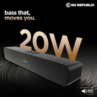 Best Price Guaranteed- Nu Republic 20W Bluetooth Soundbar at IndiGo Shop