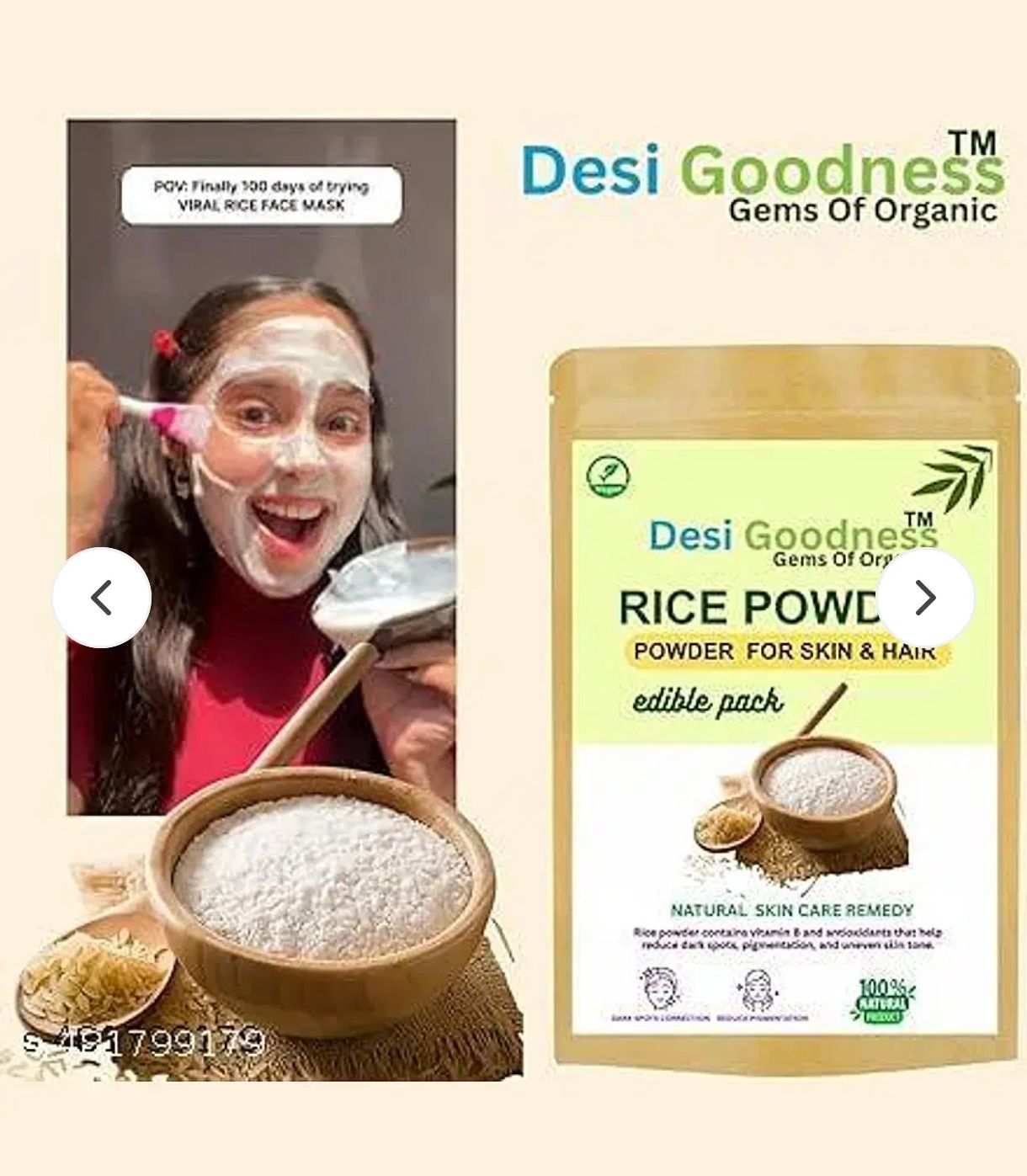 Desi Goodness - viral rice powder Fairness Face Pack for All Skin Type (Pack of 1)