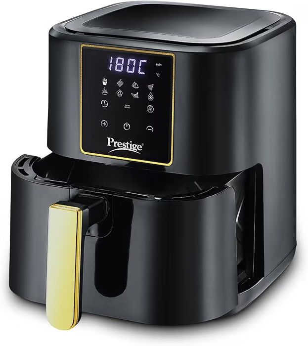 Prestige Nutrifry 4.5L Digital Air Fryer| 80% less Oil Consumption | 8 Preset Menu | Fry, Grill, Roast, Bake, Reheat | Digital Display | 1200 Watts