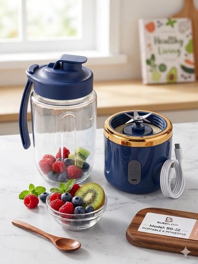 KIVNEX Jxr 40 W Juicer (2026port | 2 Jars | Blue)