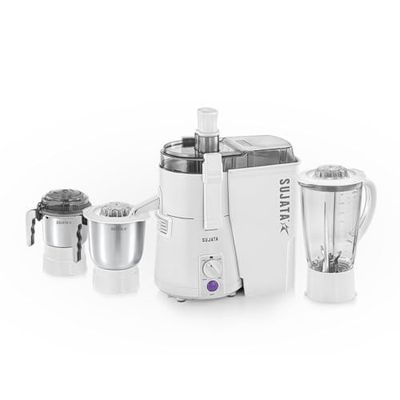 Sujata Powermatic Maxima Juicer Mixer Grinder|900 Watts Double Ball Bearing Motor| (White)