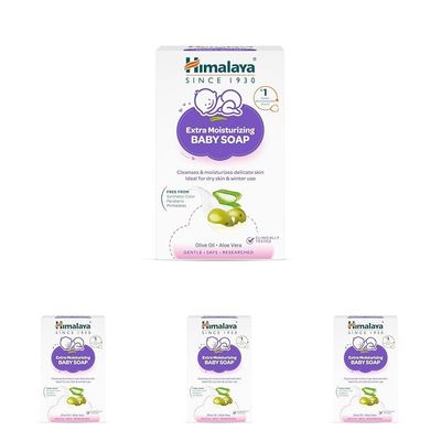 Himalaya Extra Moisturizing Baby Soap for Dry Skin | B3G1-125g Helps Lock In Moisture With Aloe-Milk Moisture Complex of Almond & Olive Oil | Clinically Tested | No. 1 Doctor Recommended Brand