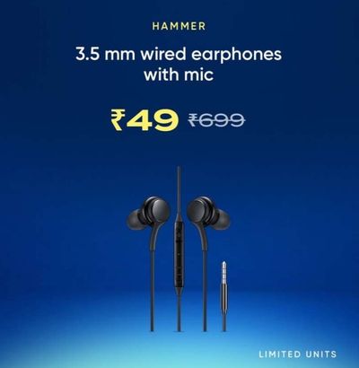 Cred Store : Hammer 3.5 mm Wired Earphones with Mic