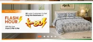 Pepperfry| Flash sale - King Size Bedsheet for Rs. 80 | Sale goes live at 3 pm