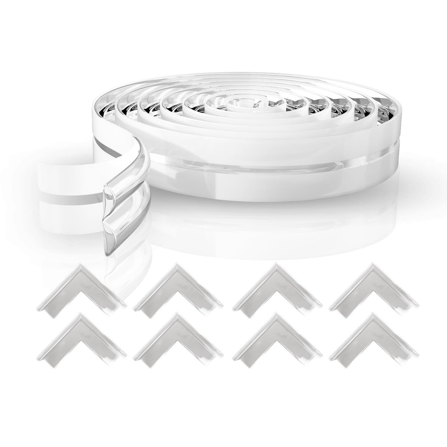 Baby Safety & Protection Kit 2 in 1 | Long Safety Strip & 8 Large Corner Guards | Drawer Safety, Child Safety, Baby Proofing, Kids Safety Products, Edge Protection, Cabinet Safety