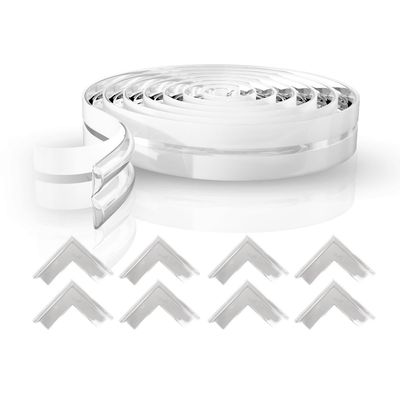 Baby Safety & Protection Kit 2 in 1 | Long Safety Strip & 8 Large Corner Guards | Drawer Safety, Child Safety, Baby Proofing, Kids Safety Products, Edge Protection, Cabinet Safety