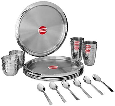 Steelcraft Premium Stainless Steel Mythus Dinner Set (Hammered) 30 Pcs [25% Coupon]