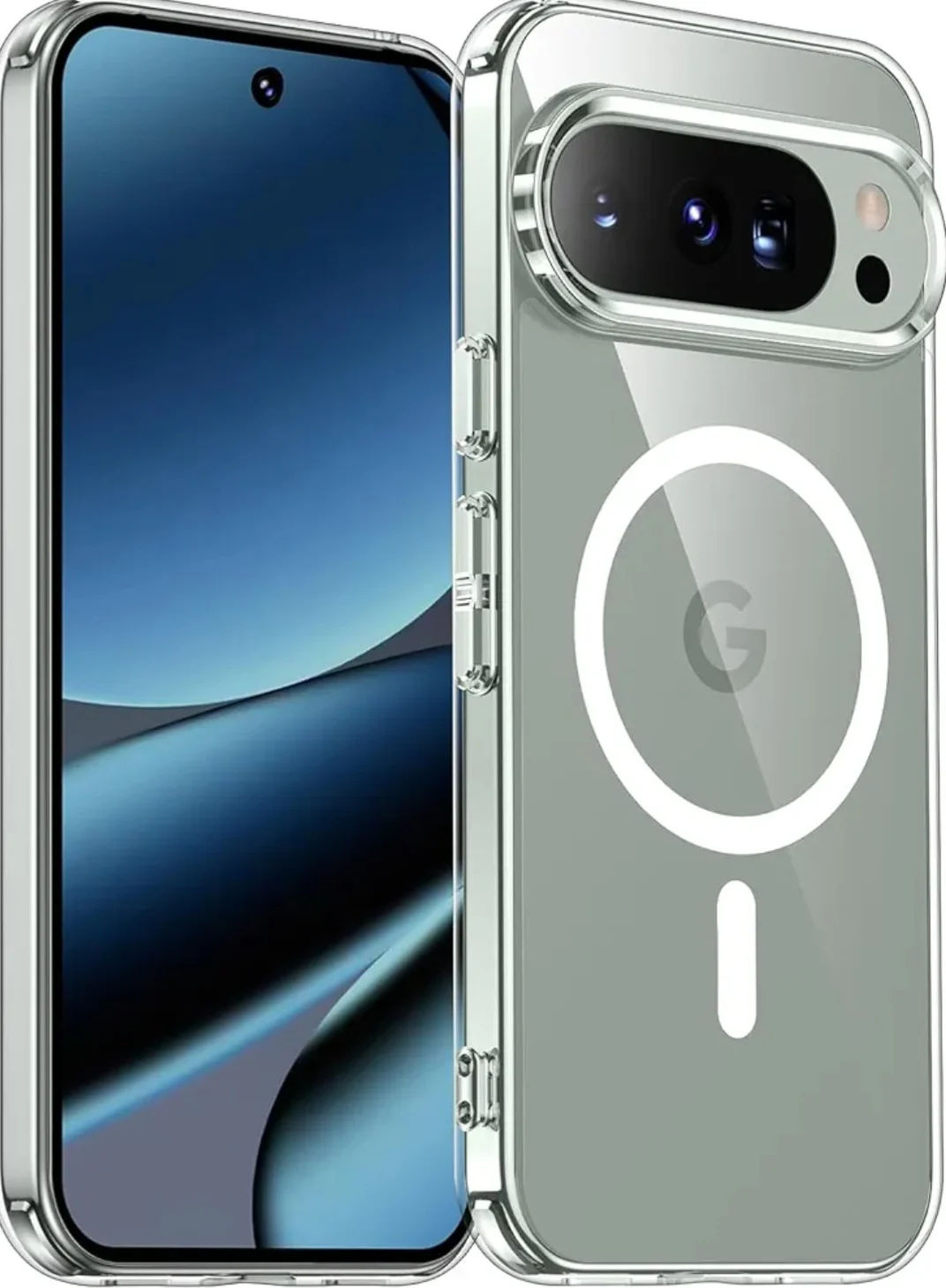 JGD PRODUCTS Magnetic Case for Google Pixel 10 5G Compatible with MagSafe, Shockproof Phone Bumper Cover, Anti-Scratch Clear Back (Clear)