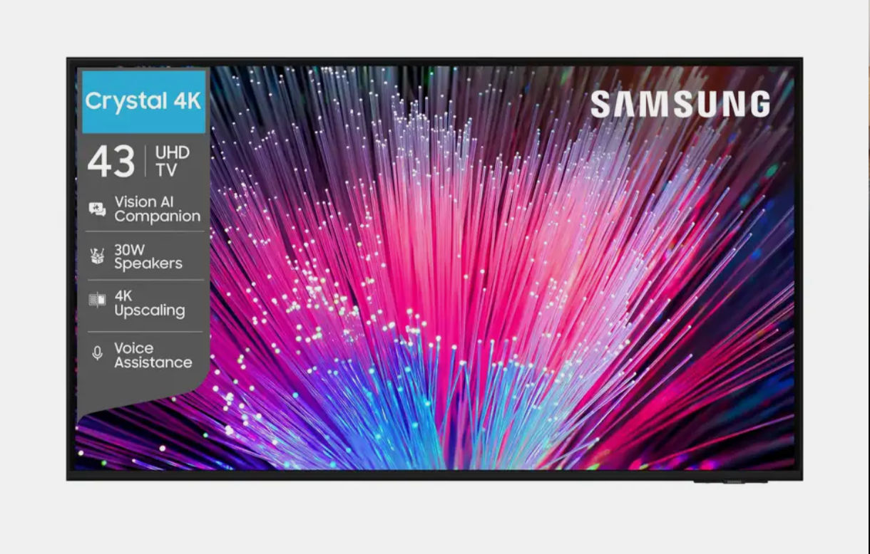 Samsung Crystal 4K Vision AI 108 cm (43 inch) Ultra HD (4K) LED Smart Tizen TV 2026 Edition with 30W Speakers 4K Upscaling HDR 10+ Football Mode