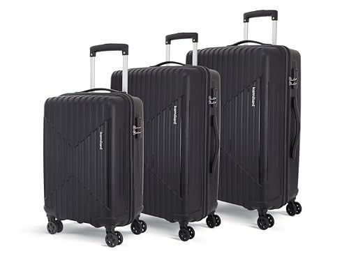 KAMILIANT by American Tourister Savvy|Trolley Bag Set of 3 (55+70+80 cms) for Travel| Hard Case Polypropylene (PP) Suitcase|360° 8-Wheel Spinner Luggage Trolley|Combination Lock|Black