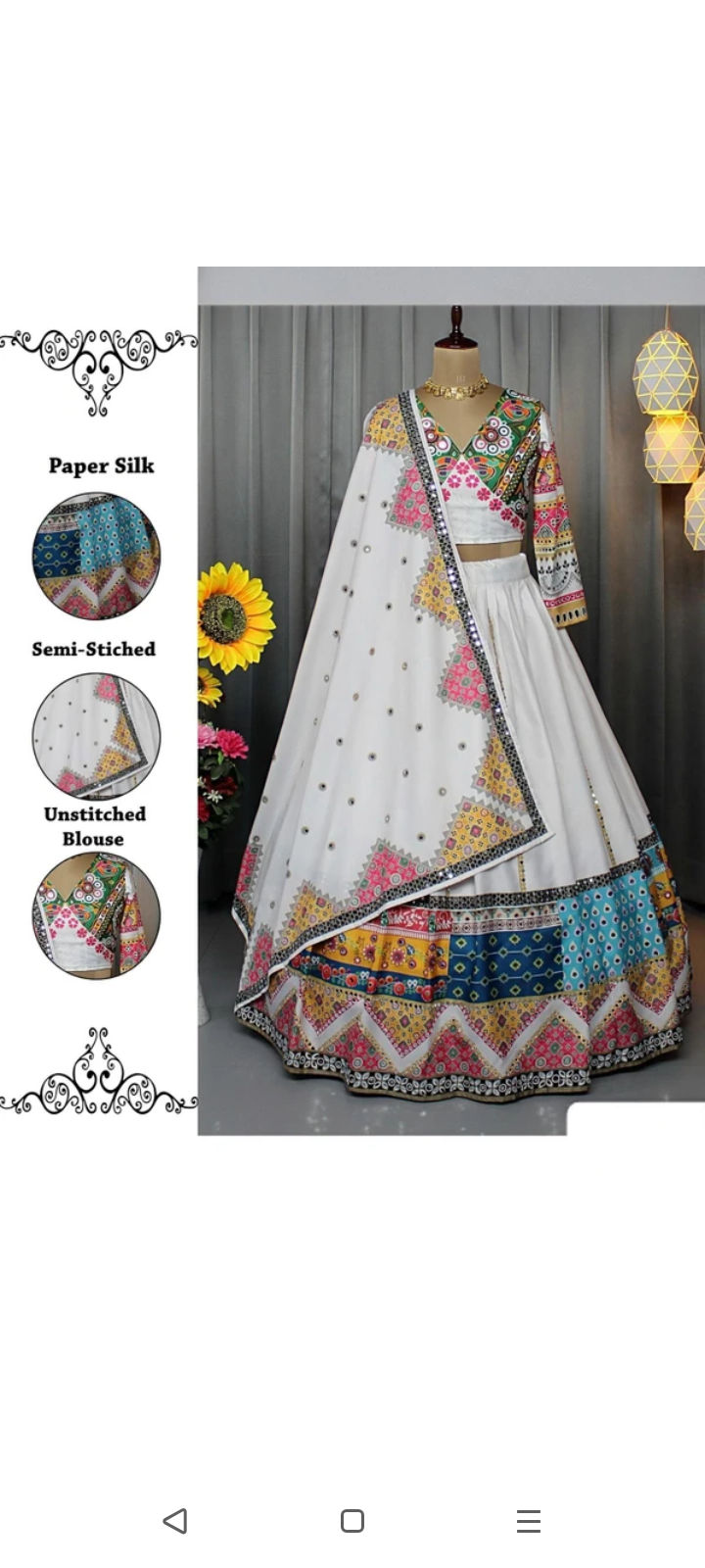 Take a look at this Ikat, Printed, Leheriya, Digital Print Semi Stitched Lehenga & Crop Top on Flipkart