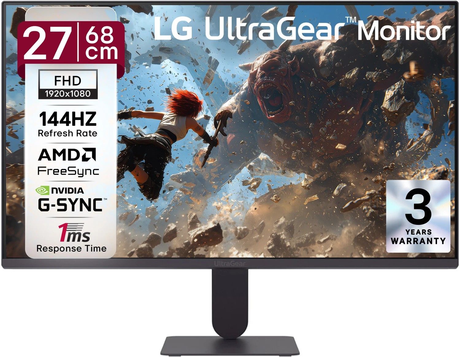 LG UltraGear 68.58 cm (27 inch) Full HD IPS Panel Gaming Monitor ...more
