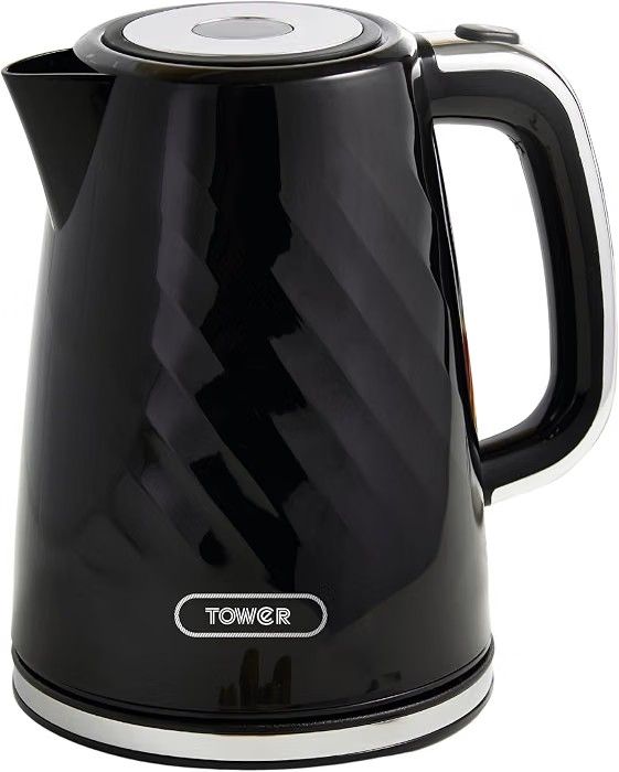 Tower Electric Kettle 1.7L 1350W Strix Rapid Boil Auto Shut-Off Black | 1.7L capacity, 1350W power