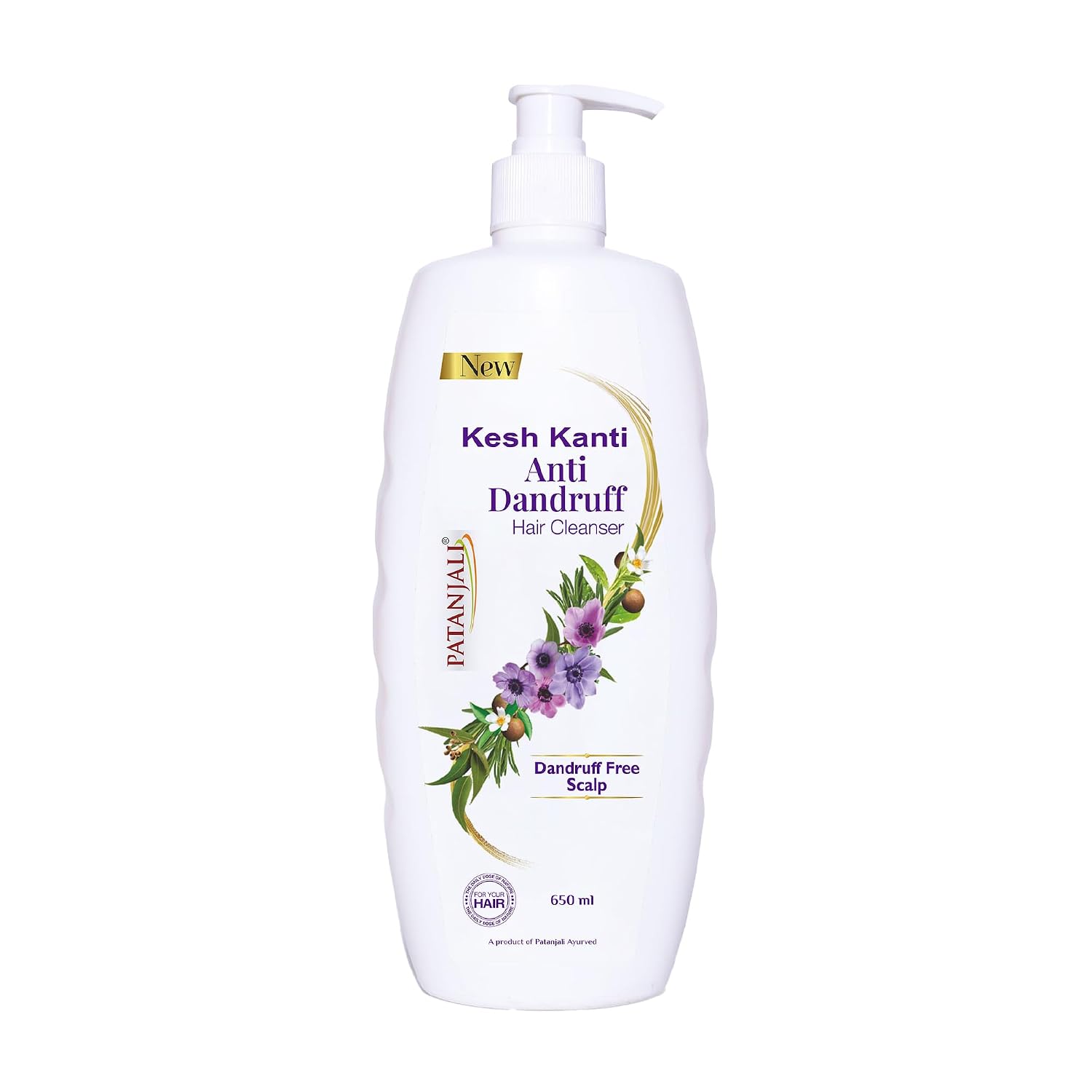 Patanjali Kesh Kanti Anti-Dandruff Hair Cleanser 650 ml, Natural Shampoo for Dandruff & Hairfall, Scalp Cleansers for Men and Women, All Hair Types